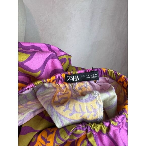 Zara Halter Maxi Dress Tropical Hawaiian Modern does 70s Sz Small 100% Cotton - Picture 7 of 7